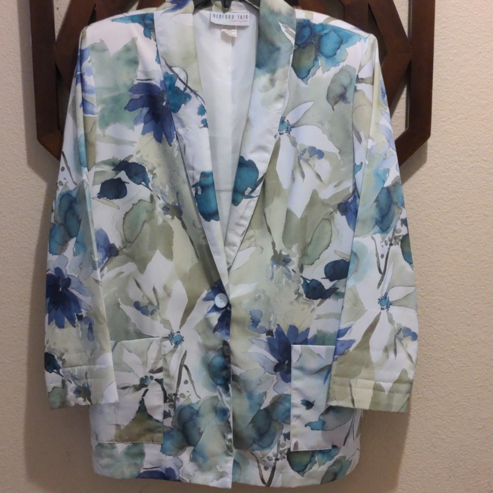 Vintage Bedford Fair Lifestyles Floral Blazer
